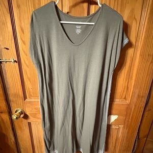 Elegant Gray V-Neck Mini Dress